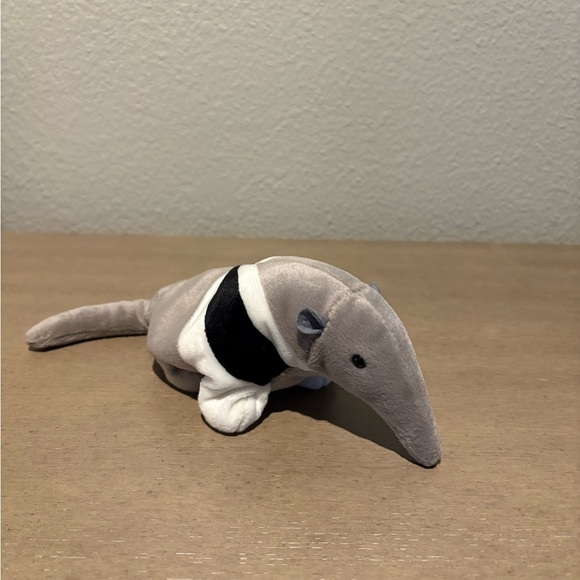 Ty Other - Gray Plush Toy with Black and White Stripes